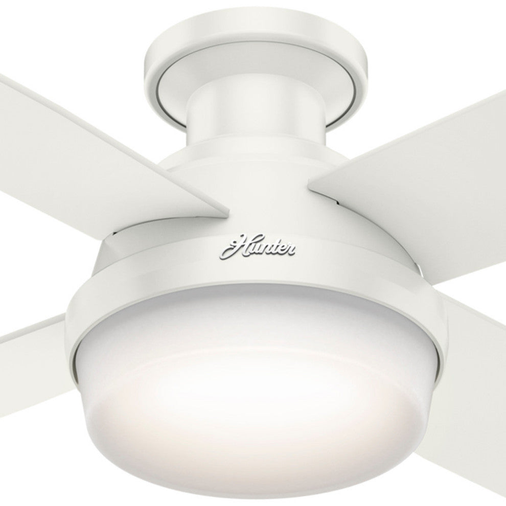 Hunter Fan Company 52" Dempsey LP Fresh White Ceiling Fan With Light and Remote