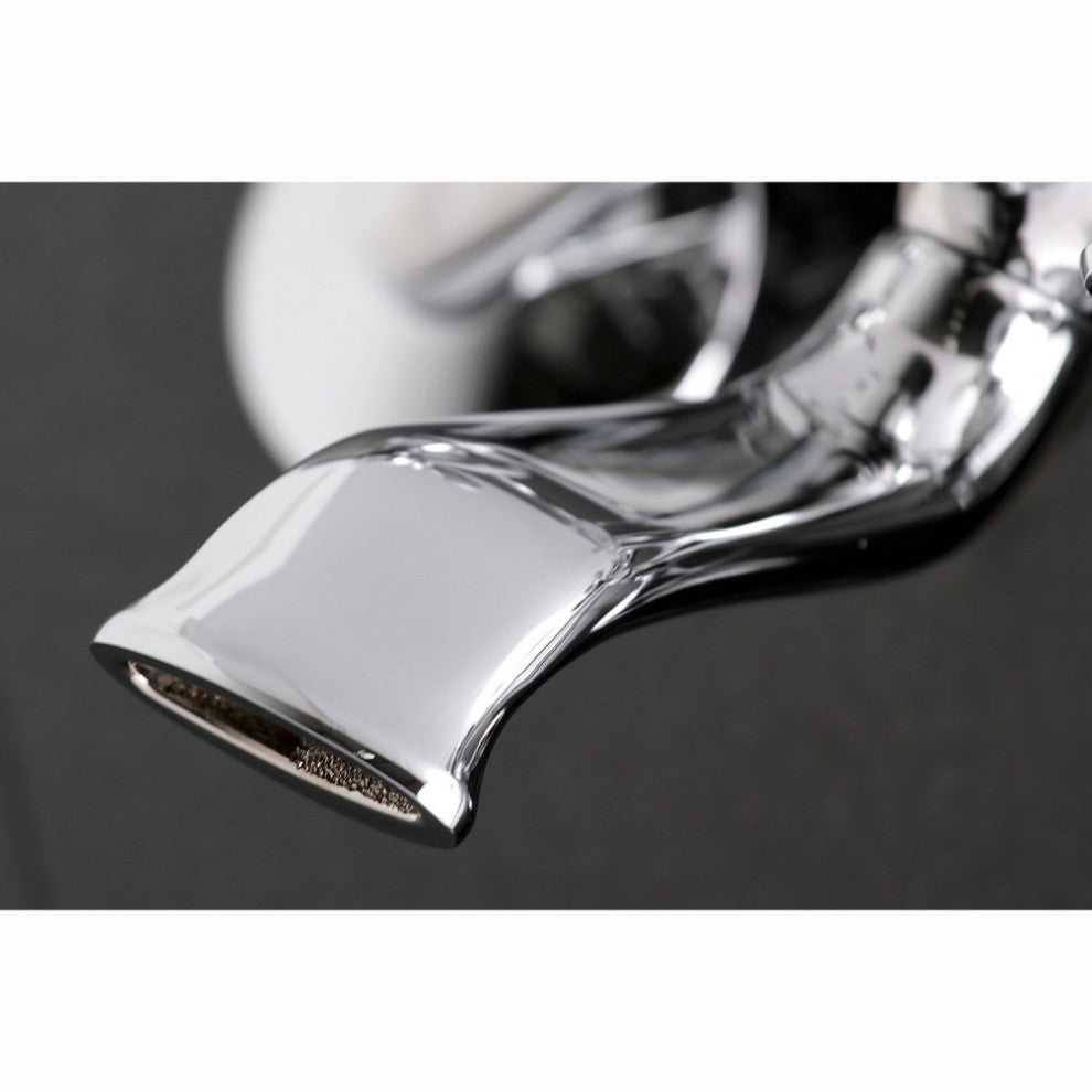 Kingston Brass Wall Mount Clawfoot Tub Faucet With Hand Shower, Polished Chrome