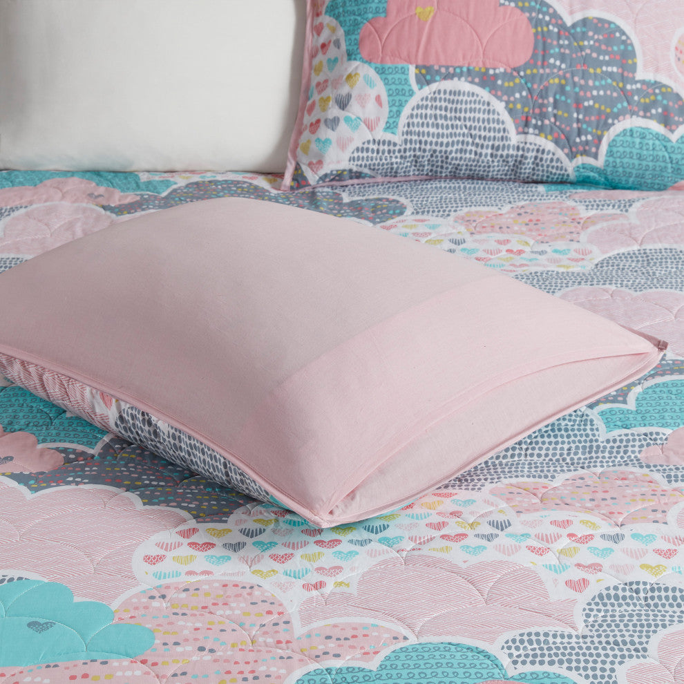 Kids Cotton Comforter/Duvet Cover/Coverlet Set, Pink, Full/Queen, Coverlet