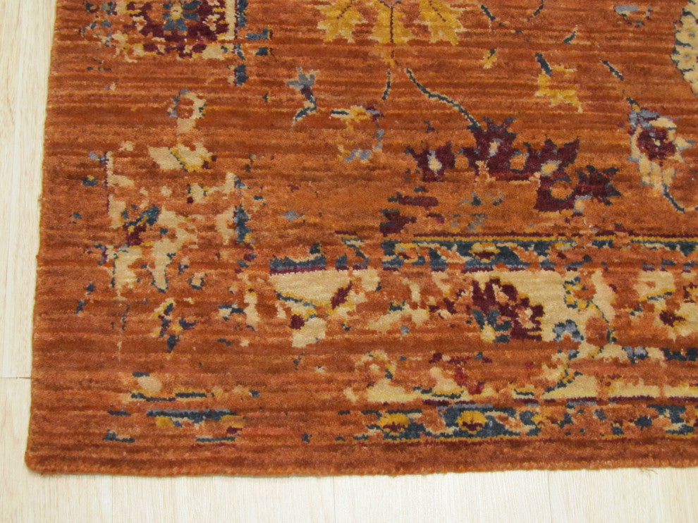 Blue Traditional Geometric Bohemian Serapi Area Rug