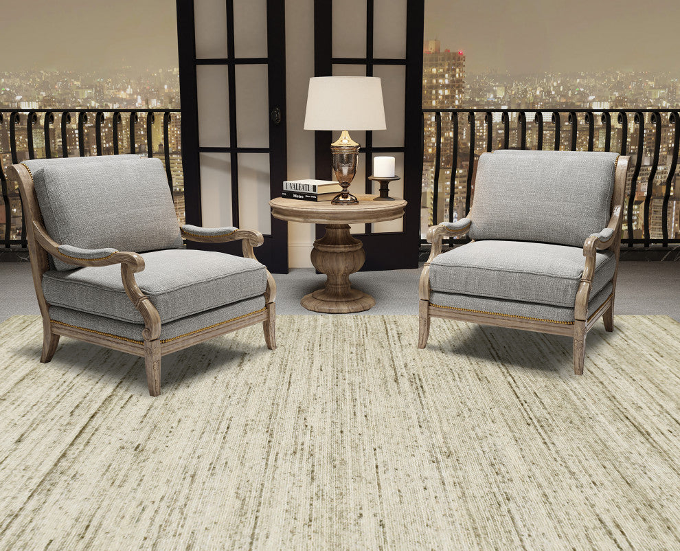 Heaven Lumia Area Rug, Ivory, 12' x 15', Striped