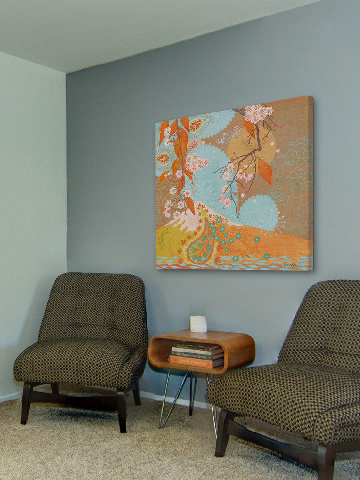 "Autumn Flowering Cherry II" Painting Print on Canvas by Evelia