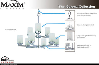 Maxim 10206 Corona 28"W 9 Light Chandelier - Satin Nickel
