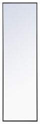 Elegant Decor Monet 60" x 18" Rectangle Metal Frame Mirror in Black