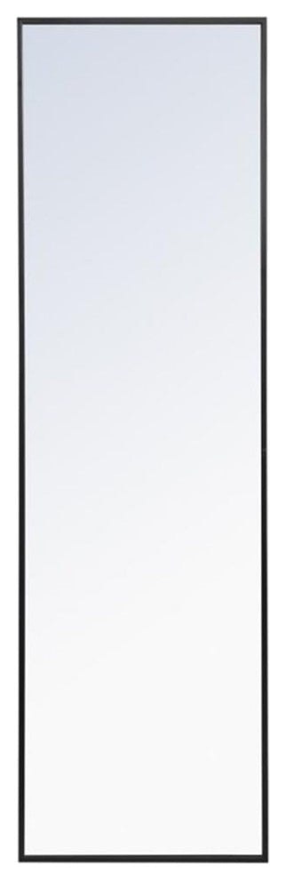 Elegant Decor Monet 60" x 18" Rectangle Metal Frame Mirror in Black