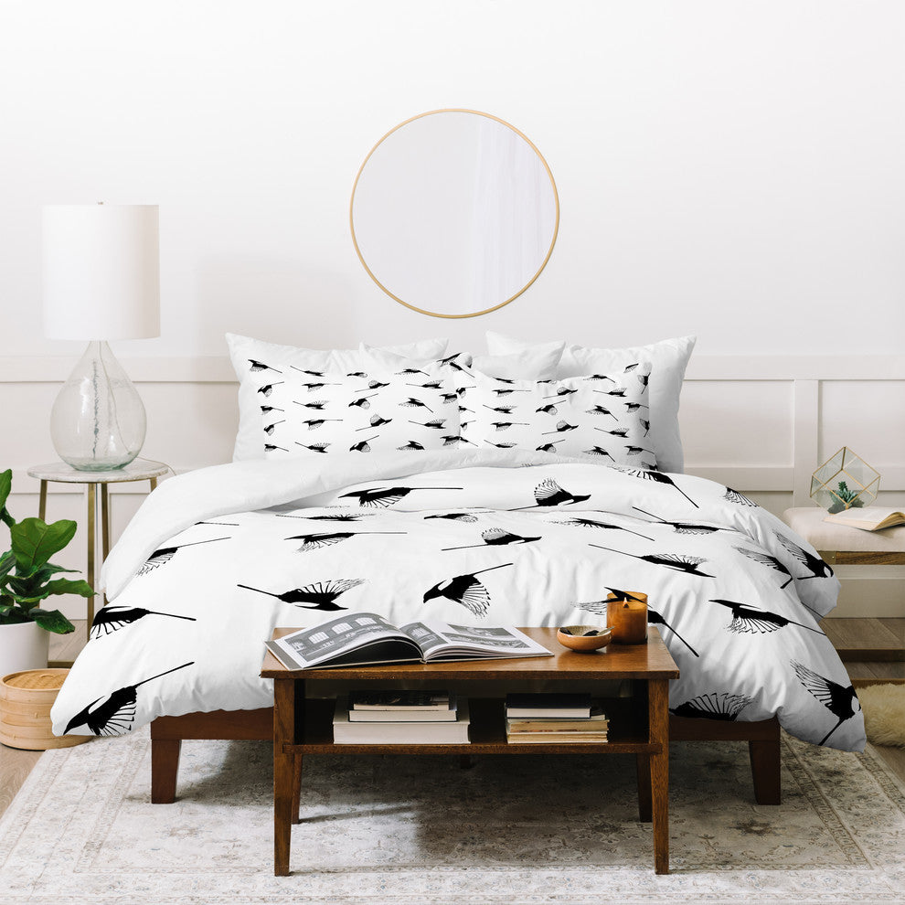 Elisabeth Fredriksson Magpies Duvet Cover Set, Queen