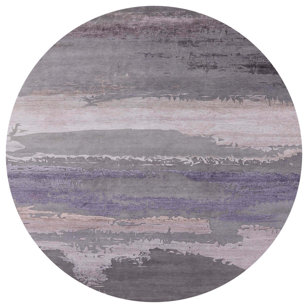 Ahgly Company Indoor Round Mid-Century Modern Area Rugs, 8' Round