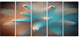 Blue Macro Prickly Texture, Abstract Canvas Wall Art, 60"x28", 5 Panels