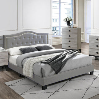 Twin Fabric Upholstered Bed, Gray