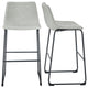 30" Industrial Faux Leather Barstools, Set of 2 - Grey