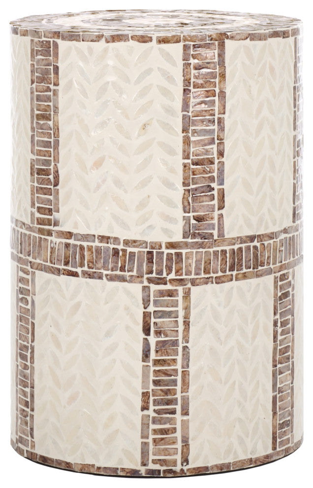 Safavieh Keary Round Accent Table, White/Gold