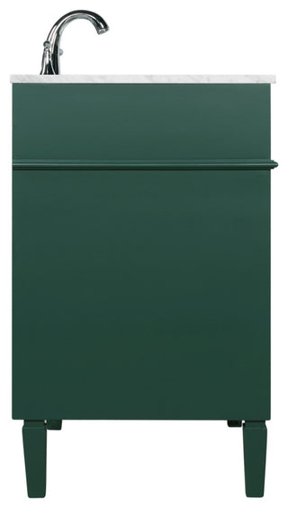 Home Living Vanity with Carrara White Marble Countertop, Green, 30", Single Sink