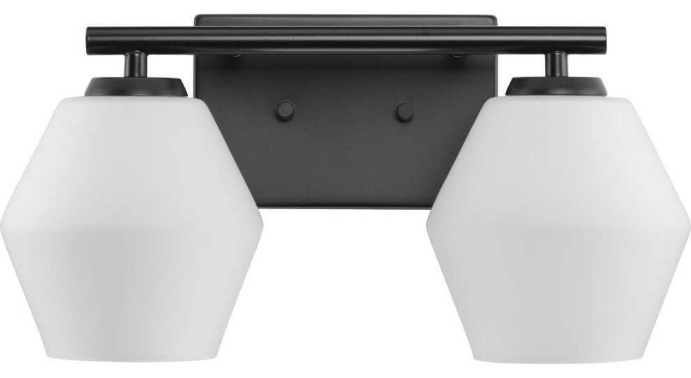 Copeland Collection Two-Light Matte Black Mid-Century Modern Vanity Light