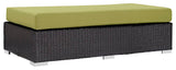 Modway Convene outdoor Patio Fabric Rectangle Ottoman, Espresso Peridot