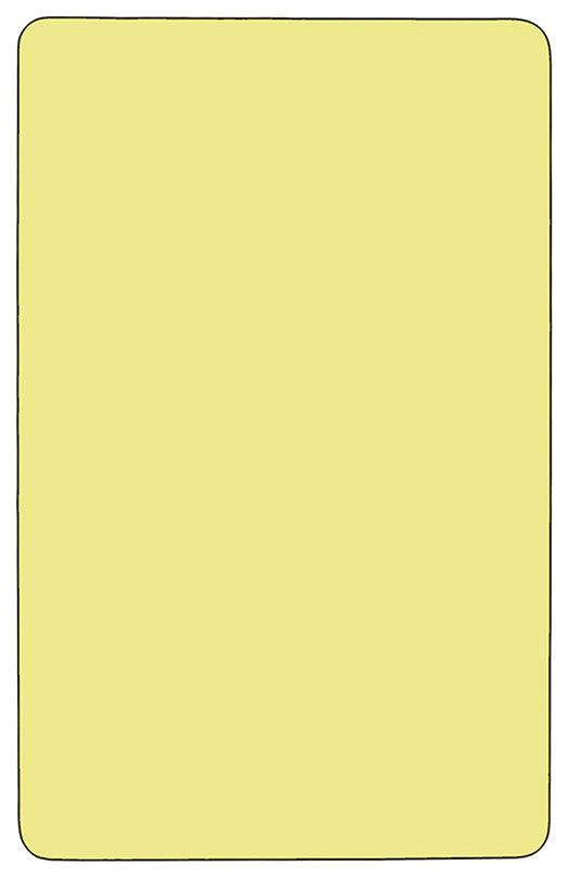 36"x72" Yellow Thermal Laminate Activity Table-Adjustable Legs
