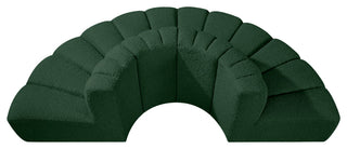 Arc Upholstered Outward Curved Modular Sectional, Green, 4-Piece: Reverse Corner (4), Boucle Fabric
