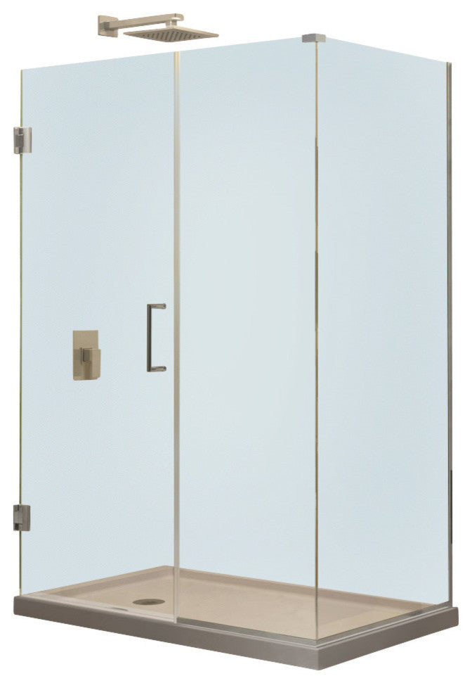 DreamLine Unidoor Plus 37"x34.38"x72" Hinged Shower Enclosure, Brushed Nickel