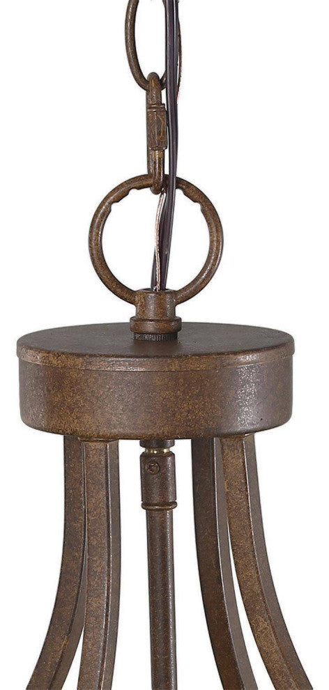 LNC Lepetos 6-Light Matte Finish Modern Cage Chandelier, Brown