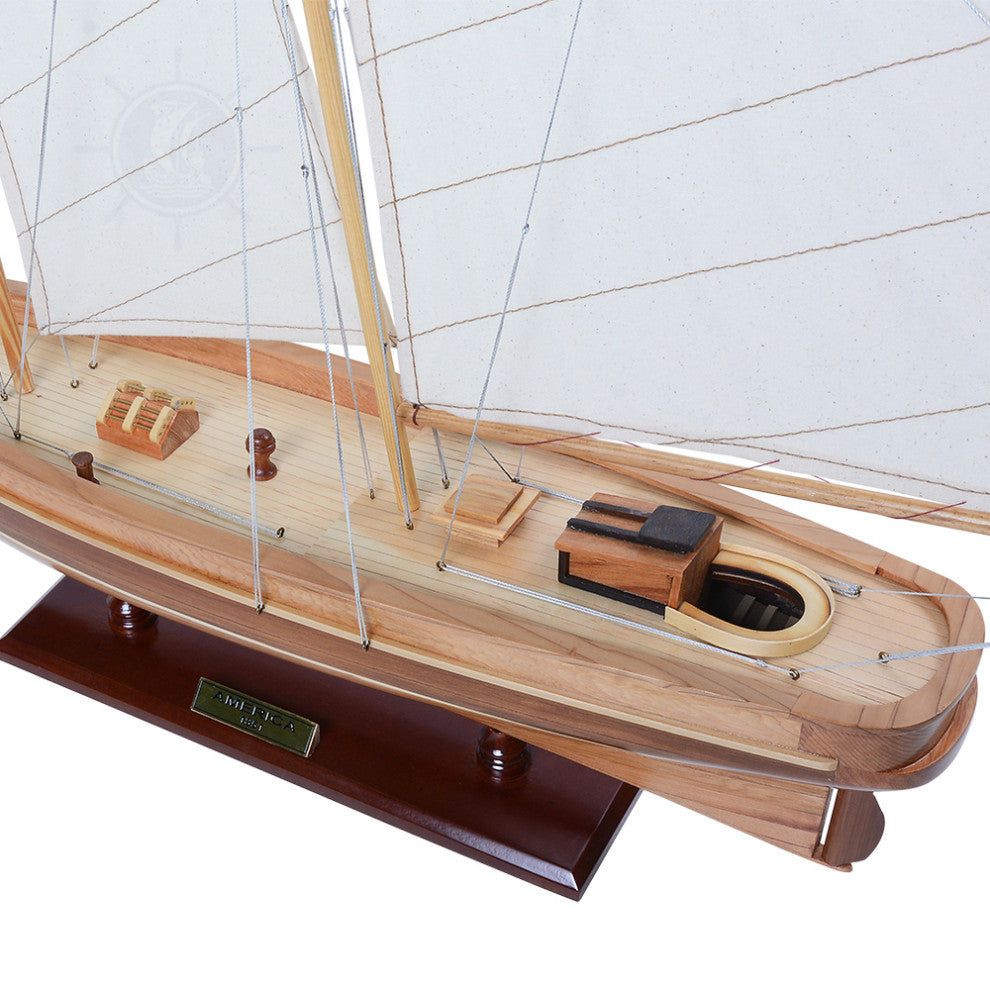 America Wooden model sailing boat