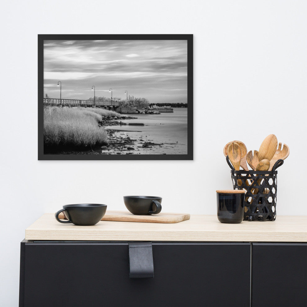 Historic New Castle 2 Coastal Landscape Framed Photo Paper Wall Art Prints, Black, 16" X 20"