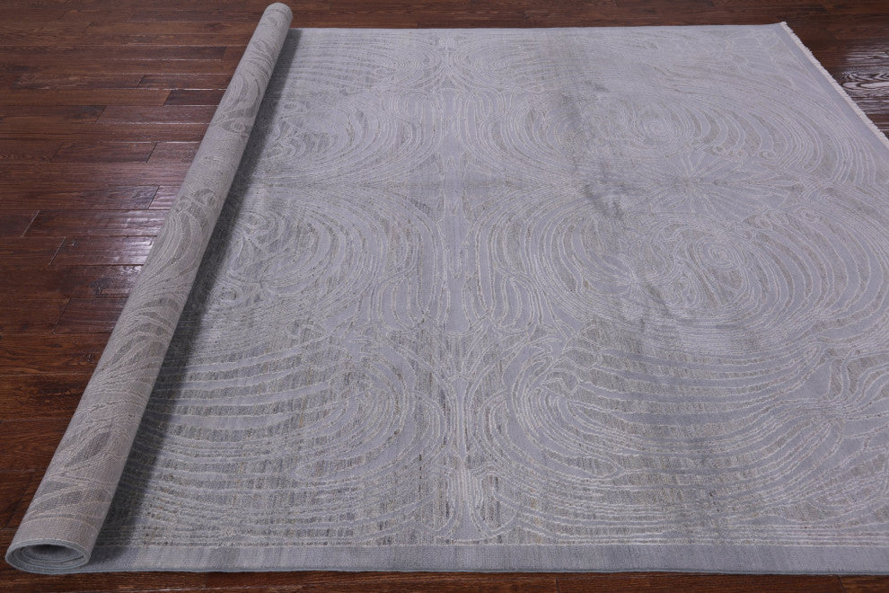 William Morris Hand Knotted Wool and Silk Rug 8' 1" X 10' 2" Q9441