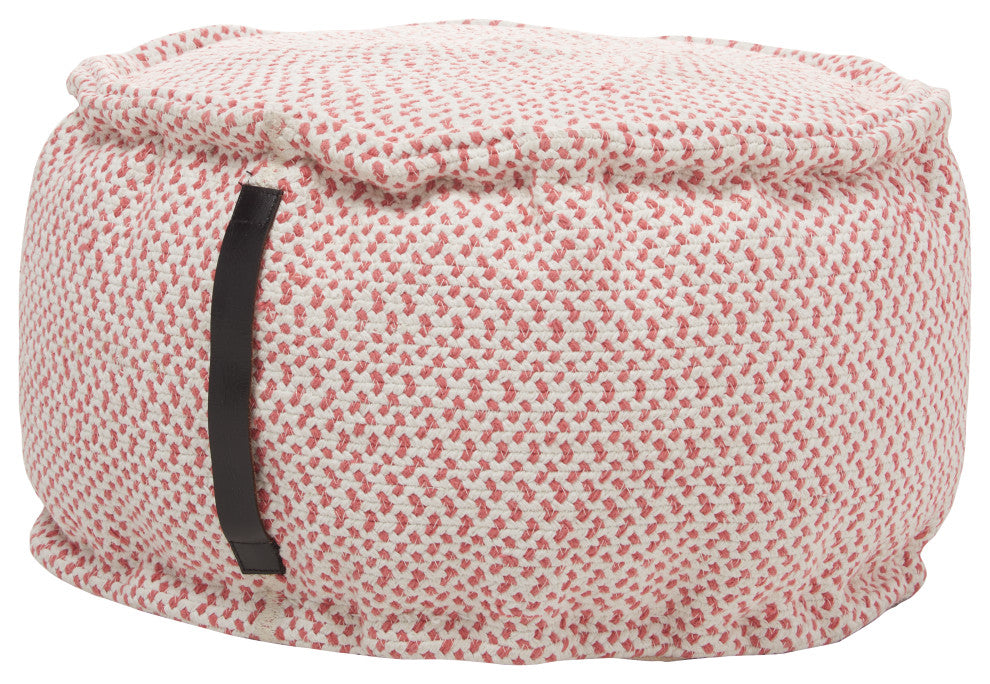 Mina Victory AS220 Pouf, Coral, 20" x 20" x 12"