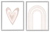 Kid's Heart Rainbow Stripped Patterns Soft Neutral Pink,16 x 20