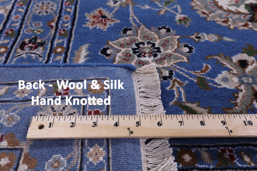 10' 0" X 14' 3" Persian Nain Hand Knotted Wool & Silk Rug - Q14881