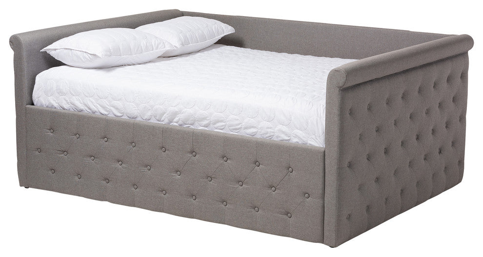 Amaya Modern and Contemporary Grey Fabric Upholstered Queen Size Daybed