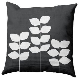 Simple Stems Decorative Throw Pillow, Gray, 16"x16"