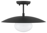 Declan Modern Disc Matte Black 16" Semi-Flush Mount Ceiling Light