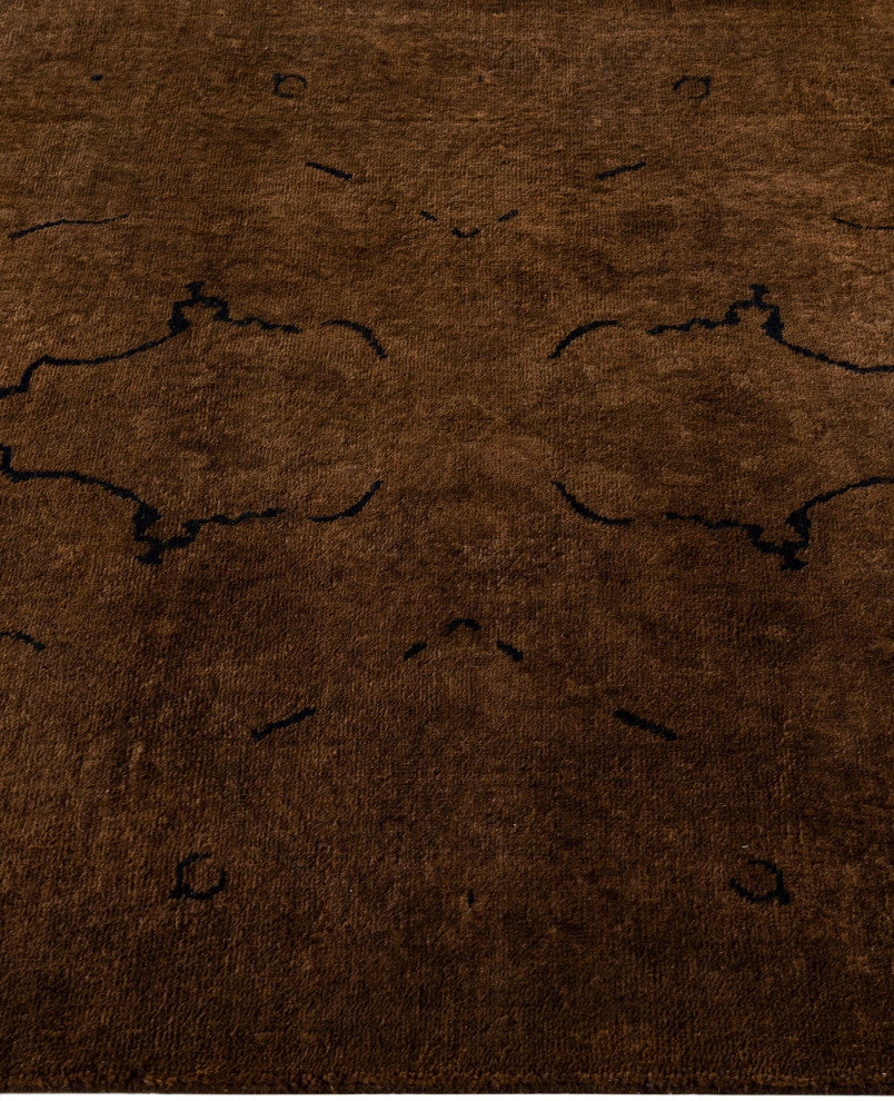 Overdyed One-of-a-Kind Hand-Knotted Area Rug Brown, 3' 1" x 5' 2"