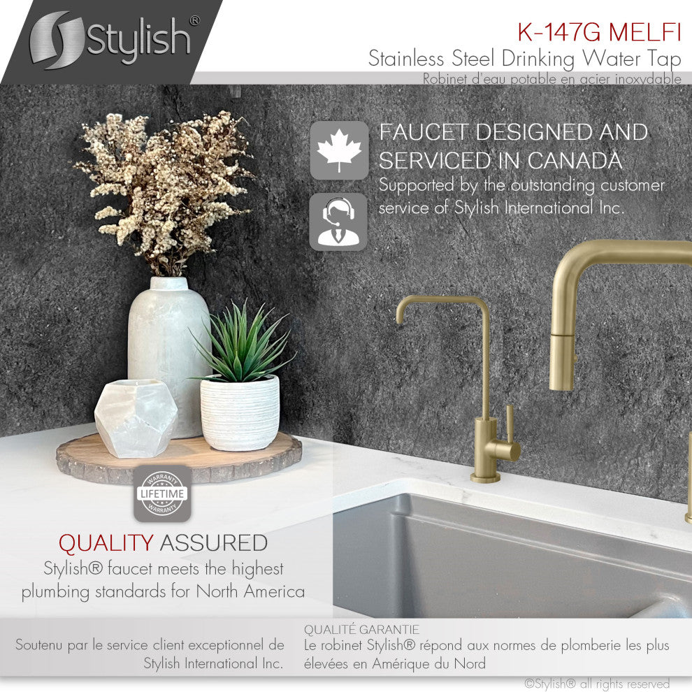 STYLISH Single Handle Stainless Steel Drinking Water Kitchen Faucet