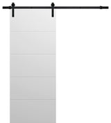Barn Door 32 x 80, Planum 0770 Painted White, 6.6' Rail