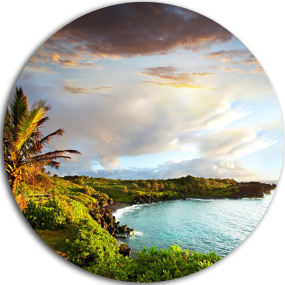 Hawaii Oahu Island, Photography Disc Metal Wall Art, 36"