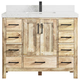Malibu Mango 42 Single Sink Bath Vanity in White Washed 2" Empira Quartz