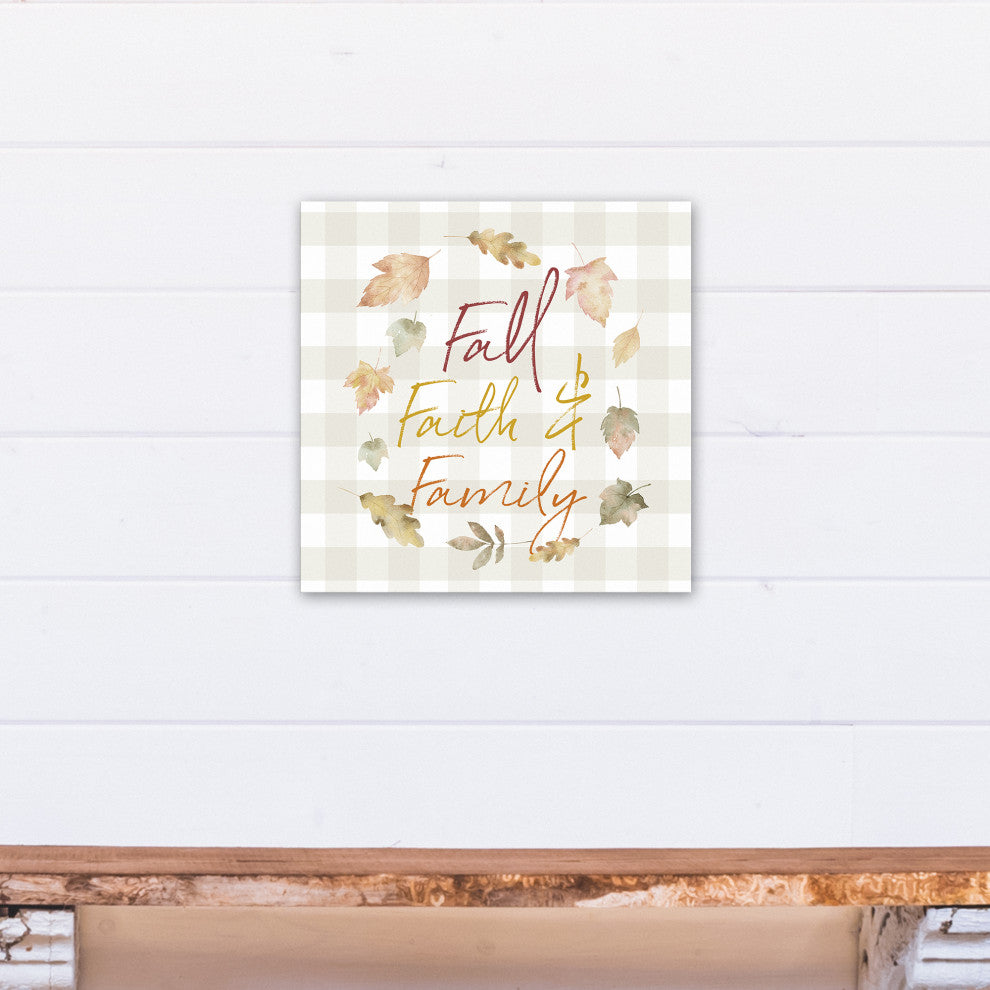 Fall Faith Family 16x16 Canvas Wall Art
