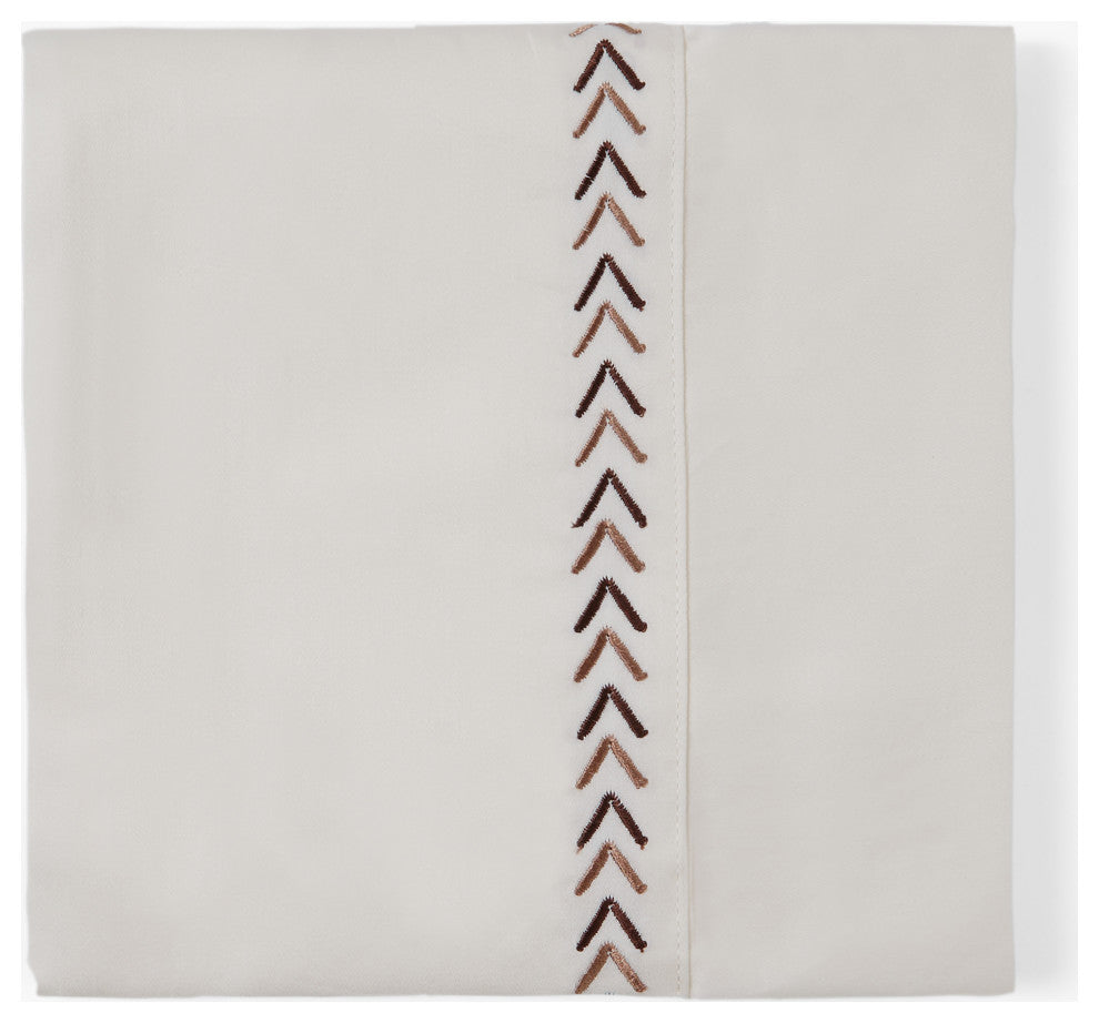 350 TC Cream Sheet Set With Arrow Embroidery, Queen