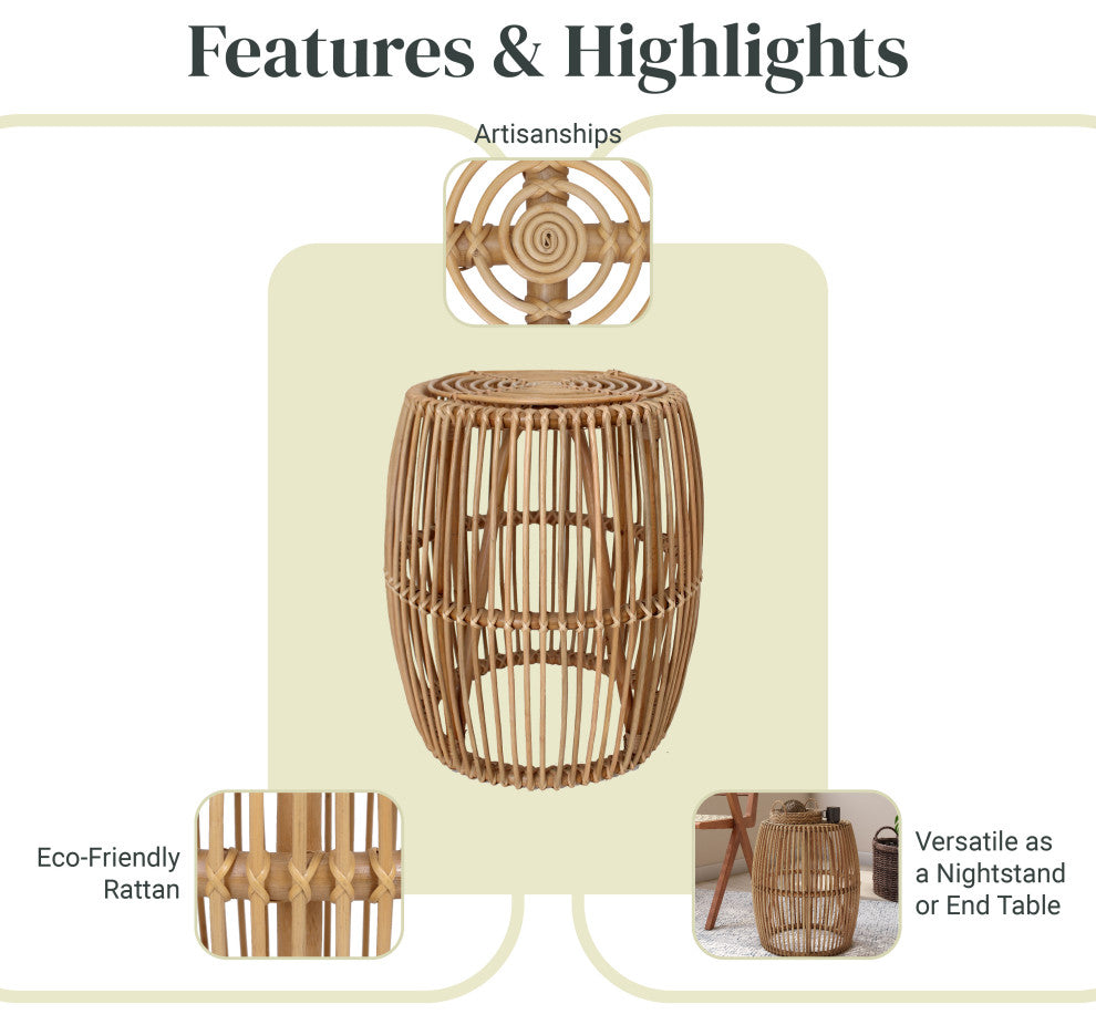 Keegan Rattan End Table
