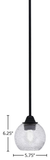 Paramount Mini Pendant, Matte Black, 5.75" Smoke Bubble Glass