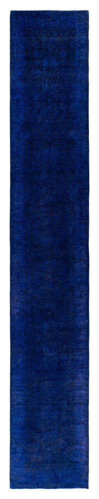 Overdyed One-of-a-Kind Hand-Knotted Area Rug Purple, 3' 0" x 17' 5"