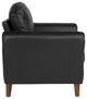 Milton Park Upholstered Plush Pillow Back Arm Chair in Black Leather