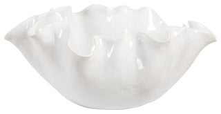 Uttermost 18184 Ruffle Bloom 15-1/2"W Ceramic Decorative Bowl - White