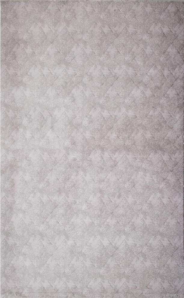 8" x 11" Gray Distressed Diamonds Area Rug