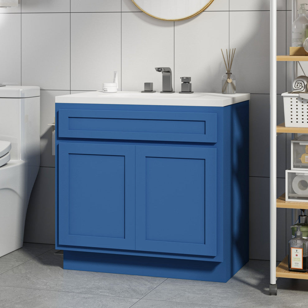 Vanity Art Vanity Base Cabinet, No Top, 30", Blue