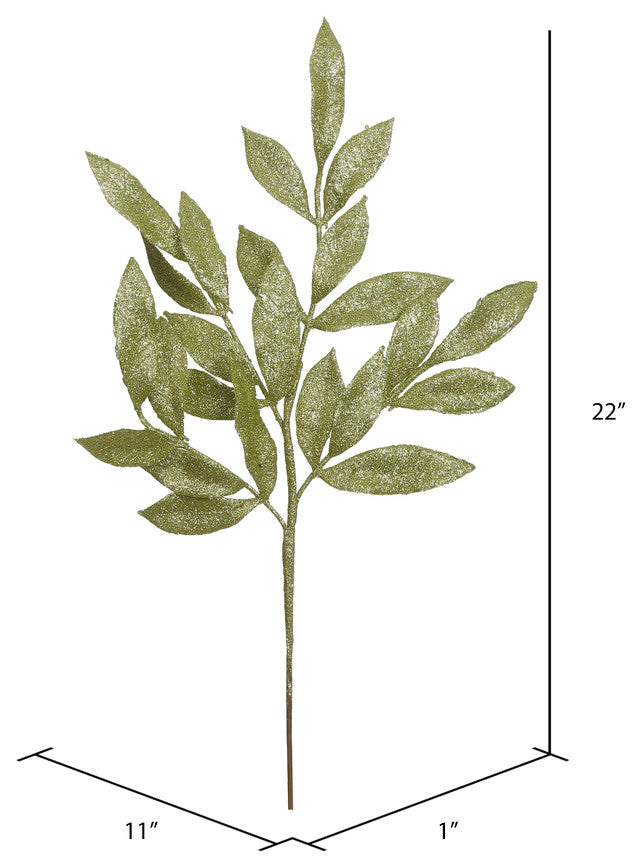 Vickerman L152913 22" Lime Glitter Bayleaf Artificial Christmas Spray