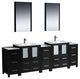 Torino 84" Espresso Modern Double Sink Bathroom Vanity, Faucet FFT1030CH