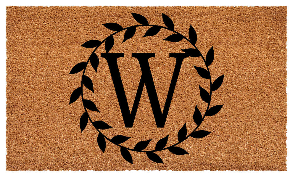 Calloway Mills Laurel Wreath Doormat, Letter W