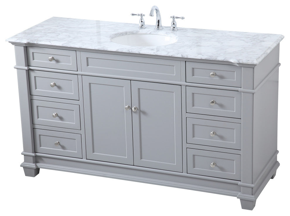 Weston Single Bathroom Vanity Set, Grey, 60