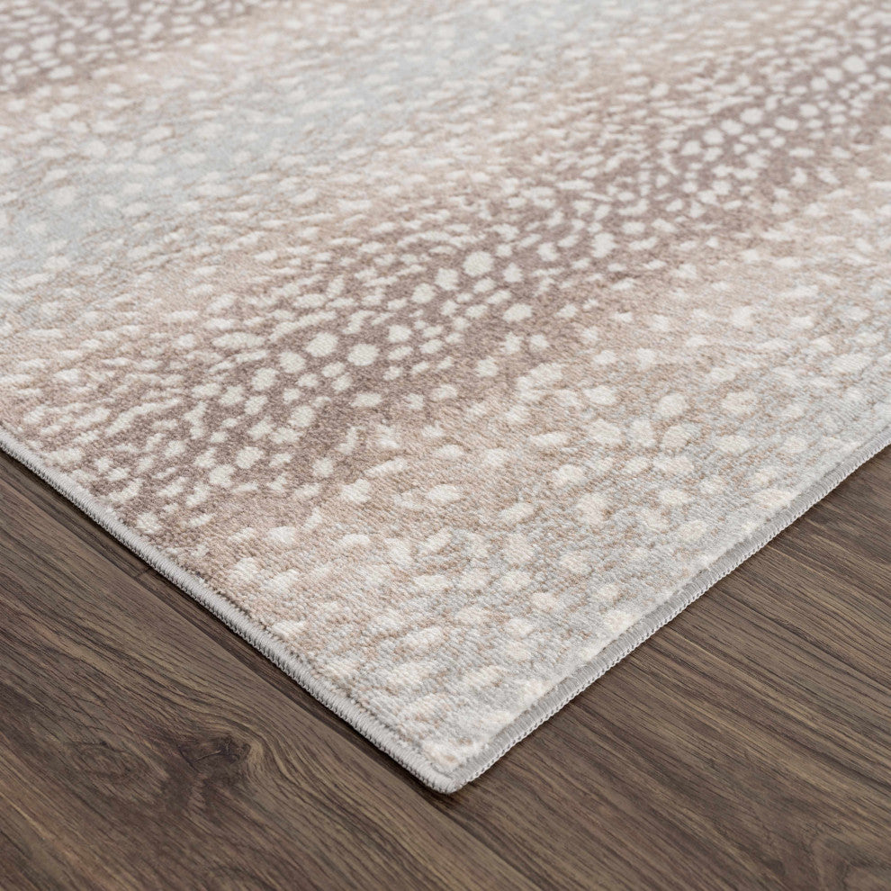Hauteloom Pointblank Tan Leopard Print Rug, 7'10"x10' Rectangle